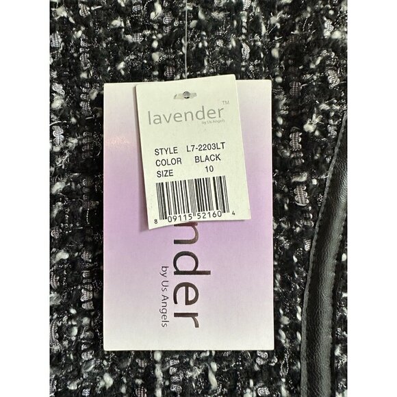 Lavender US Angels Girls 10 Sleeveless Black Textured Dress New - Picture 5 of 12